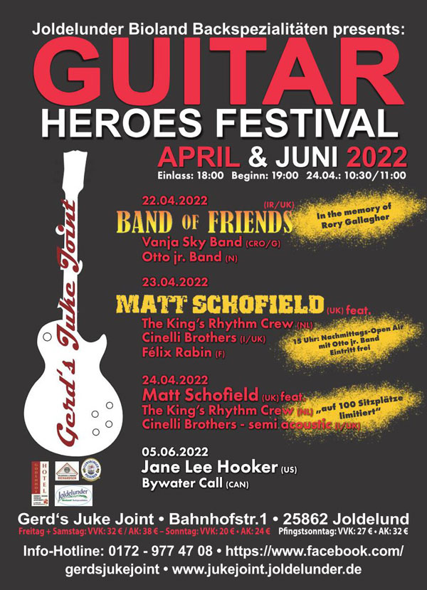 Guitar Heroes Festival im Juni zu Pfingsten erneut in Joldelund