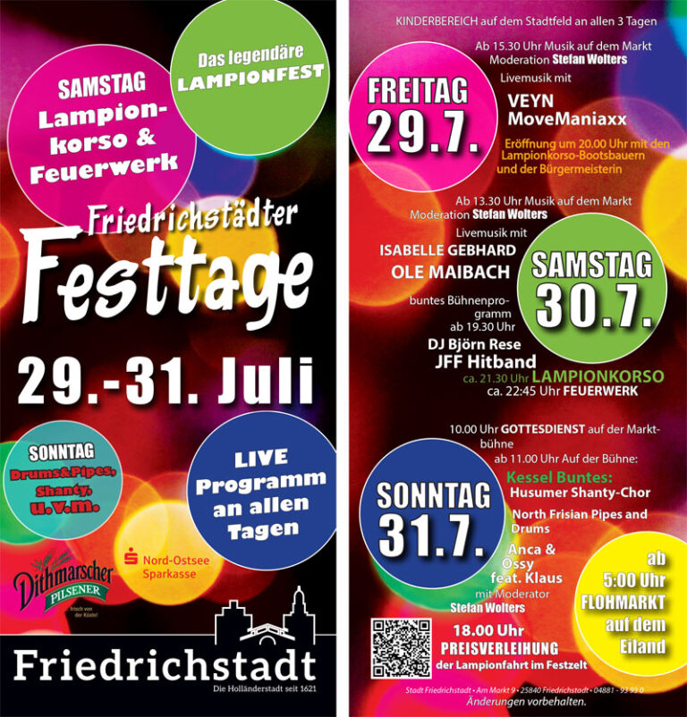 Friedrichstädter Festtage 2022: Drei Tage Lampionfest in Friedrichstadt